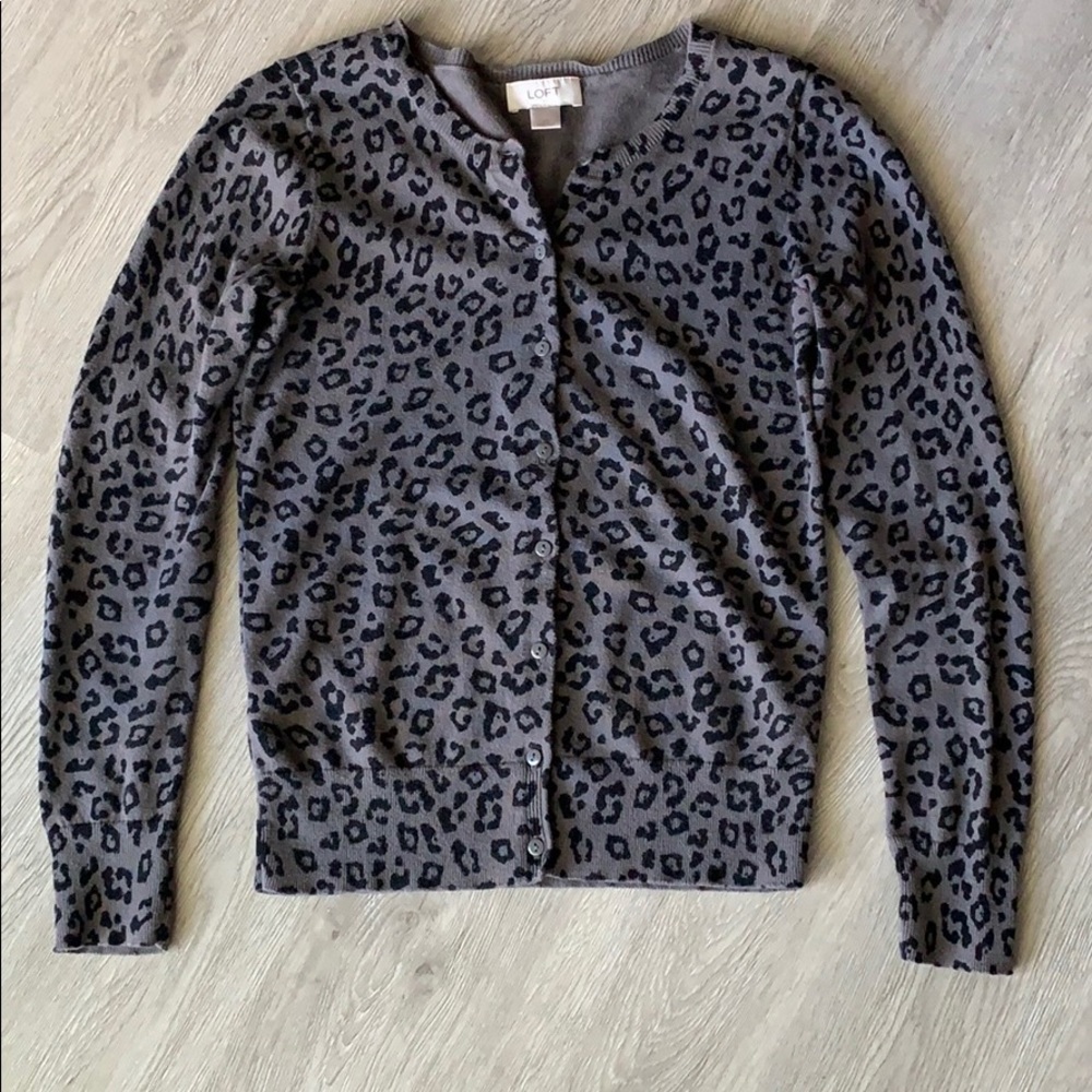 Loft cardigan Gray Leopard Size XS